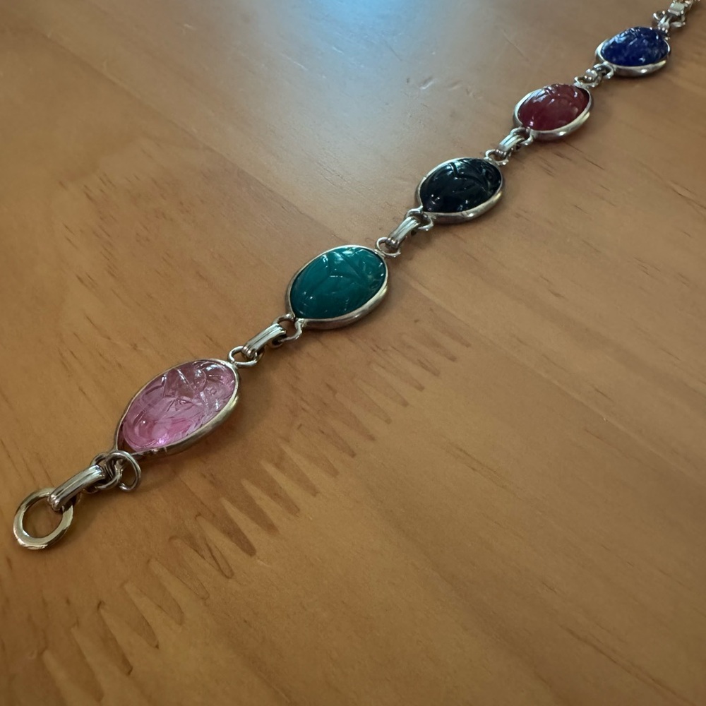 Vintage Gold/Silver Tone Scarab Bracelet